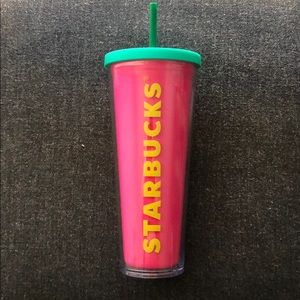 24oz Hot Pink Starbucks Tumbler